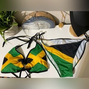 Source Unknown Green and Yellow Bikini